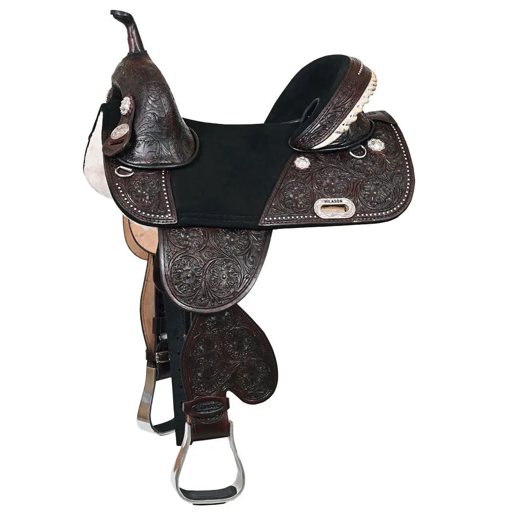 Hilason Western Treeless Trail Barrel Racing American Leather Saddle | Horse For Horses 1