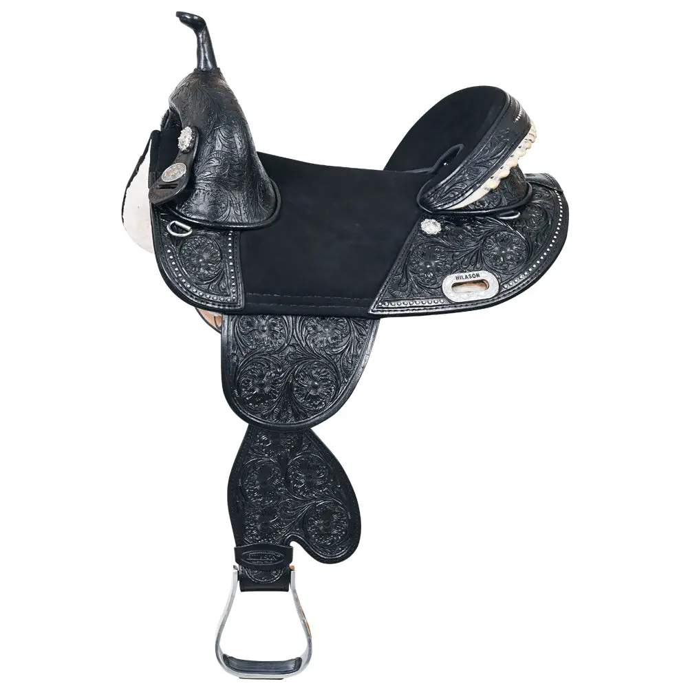 Hilason Western Horse Treeless Trail Barrel American Leather Saddle | For Horses 1