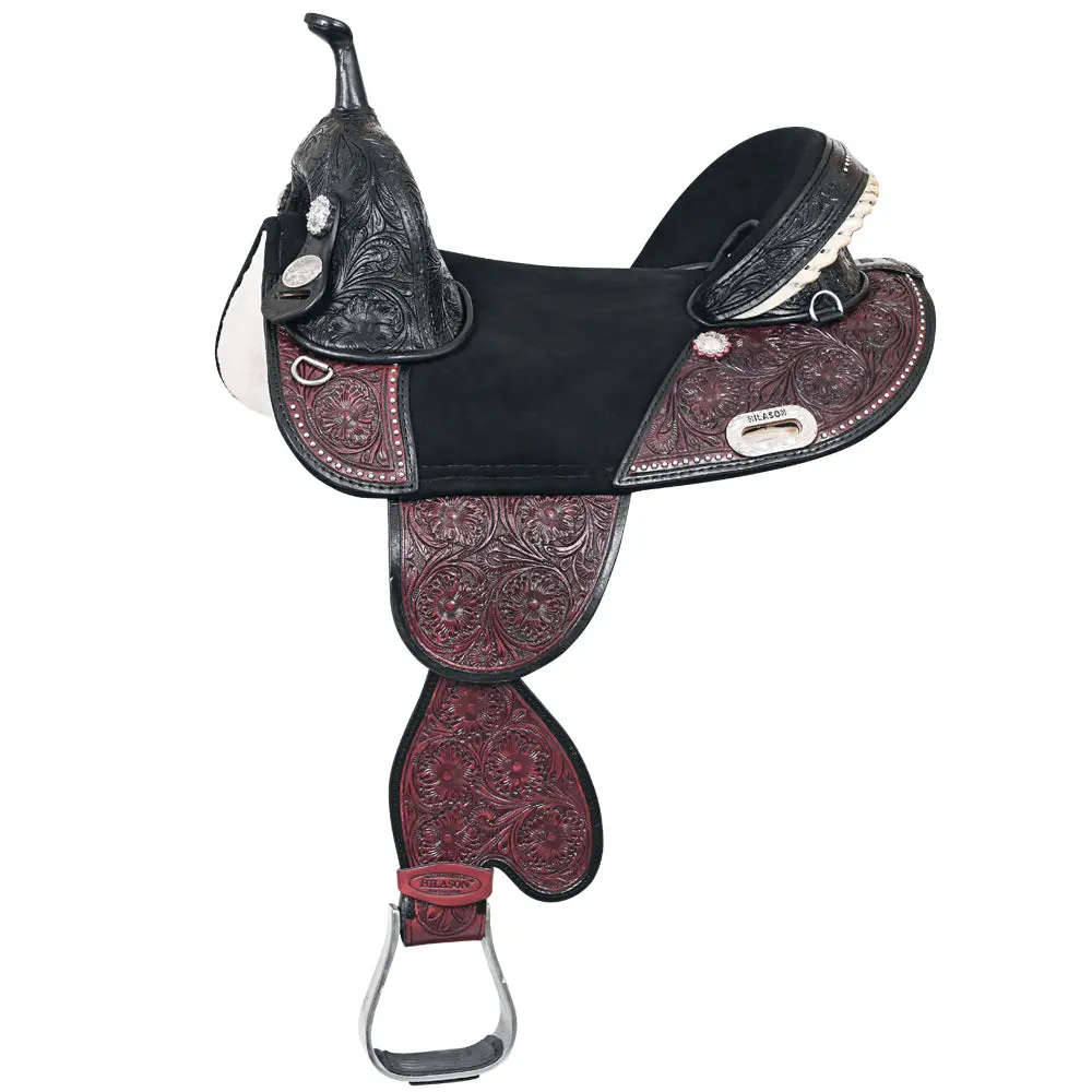 Hilason Treeless Western Horse Trail Barrel Racing American Leather Saddle | For Horses 1