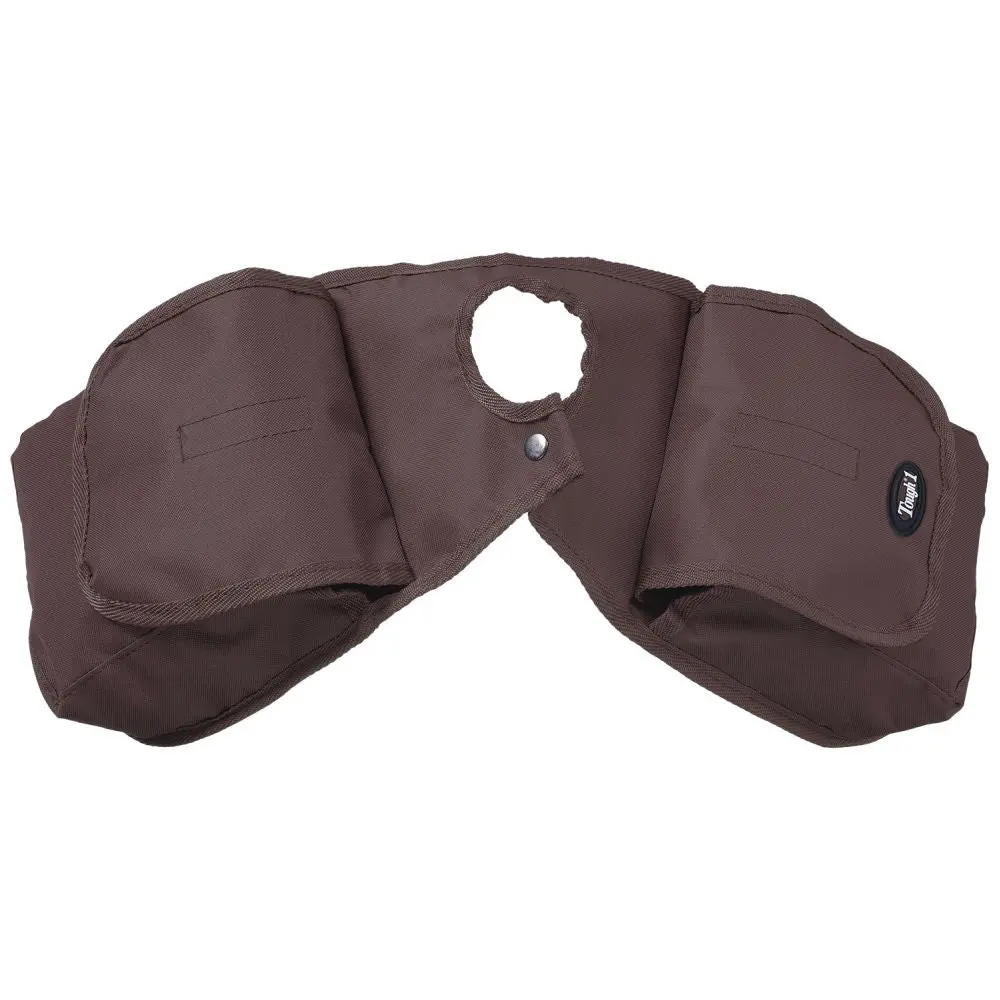 7" X 8" Tough 1 Heavy Denier Nylon Durable Pommel Bag W/ 2" Gusset Brown 1