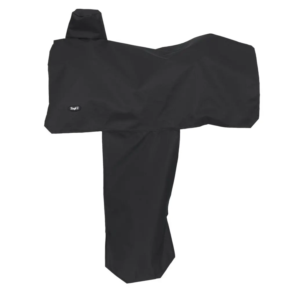 Tough 1 Heavy Nylon Western Full Horse Saddle Cover W/ Elastic Strap Black 1