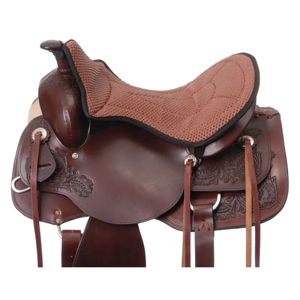 Tough 1 Air Flow Western Horse Saddle Seat Cushion For Comfortable Ride Brown 1