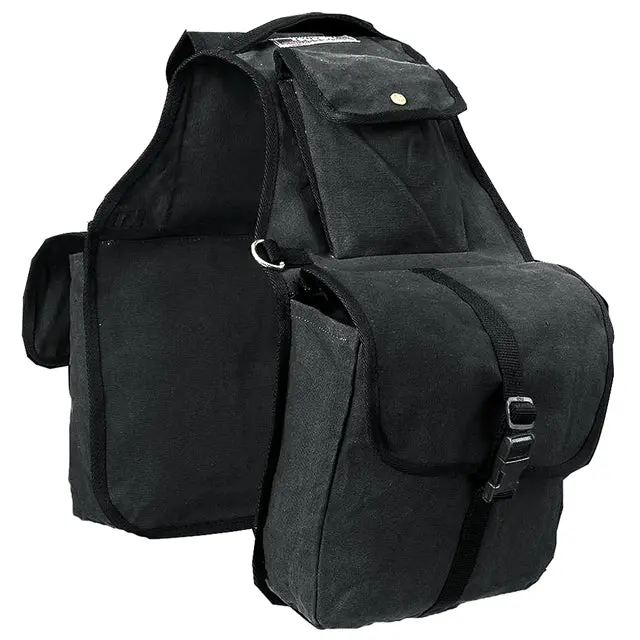 12 X Tough 1 Heavy Nyon Water Repellent Canvas Horse Saddle Bag Black 1