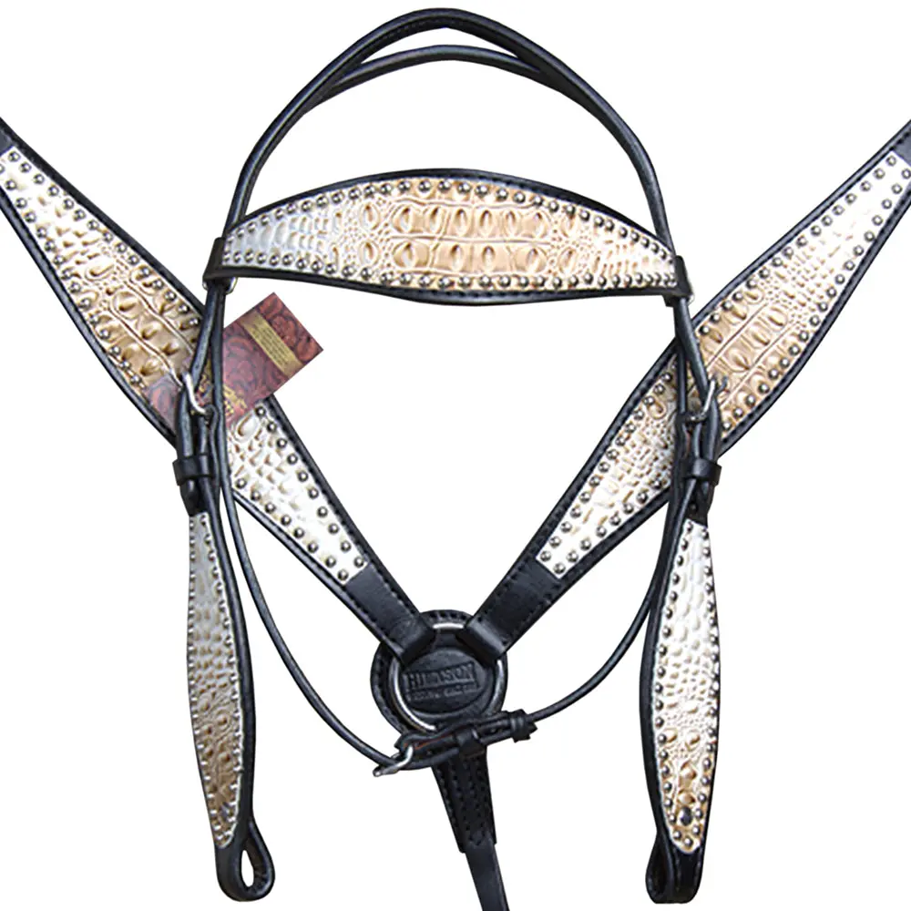 Hilason Western Horse Headstall Breast Collar Set American Leather 1