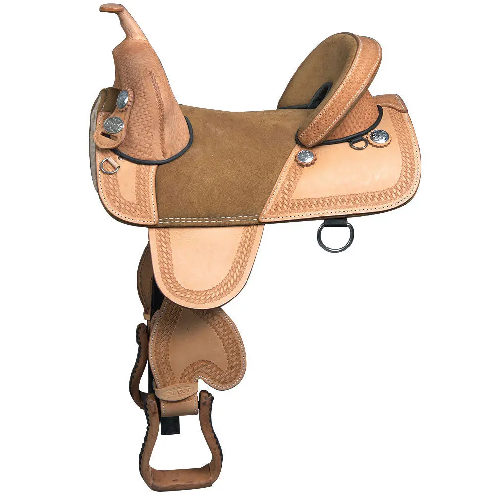 Treeless Western Trail Barrel Racing American Leather Saddle Hilason 1