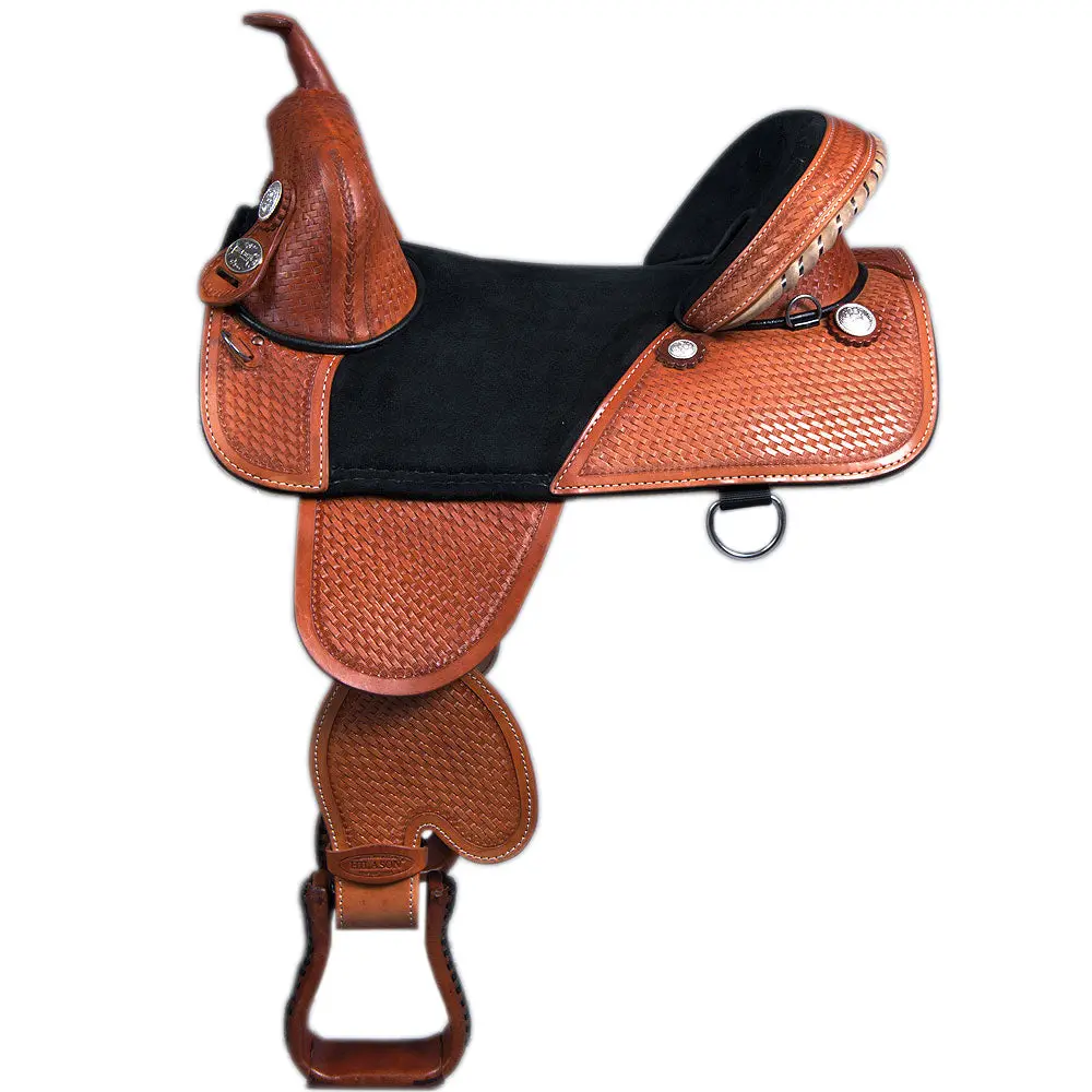Hilason Western Trail Barrel Racing American Leather Treeless Saddle | Horse For Horses 3