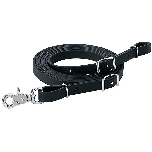 5/8" X 10' Weaver Trail Gear Reins W/ Scissor Snap Conway Buckles Black 1