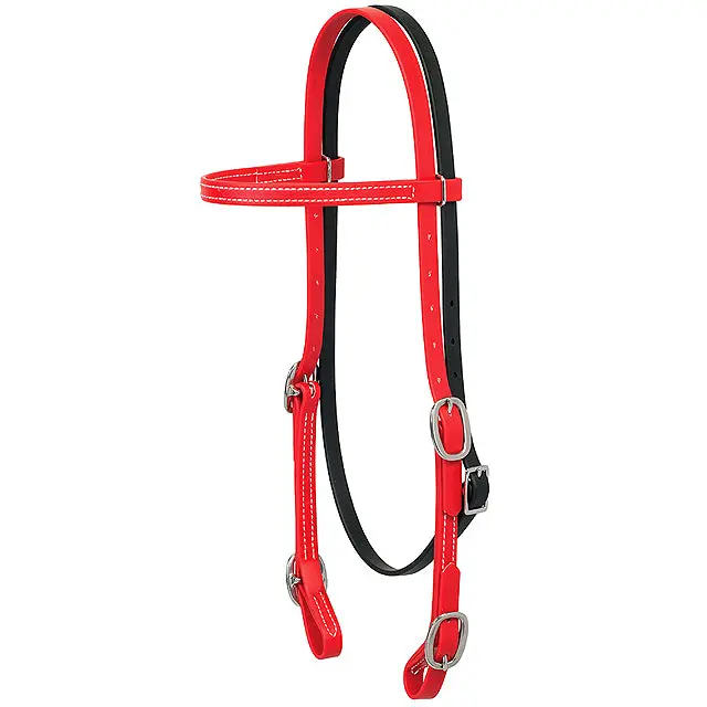5/8" Weaver Brahma Webb Durable All Purpose Browband Headstall Chilli Pepper Red 1