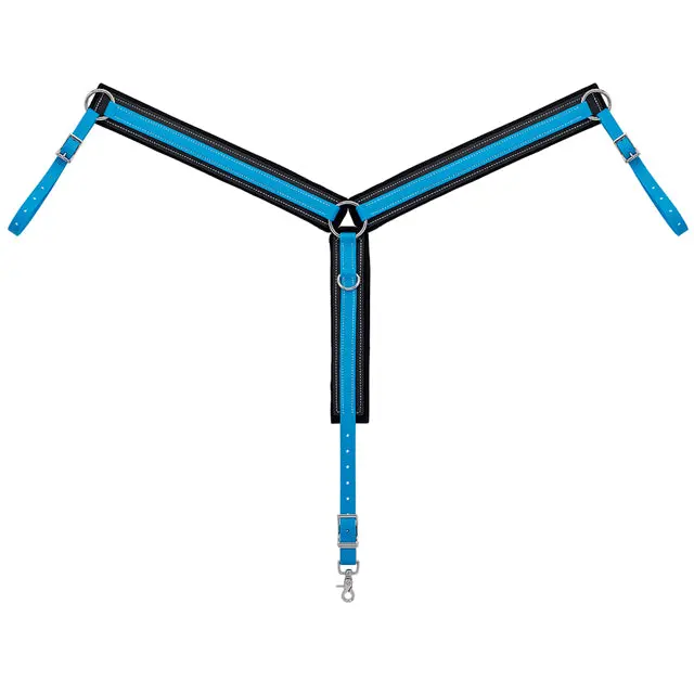 Weaver Brahma Webb Horse Durable Felt Breast Collar Ss Snap Hurricane Blue 1