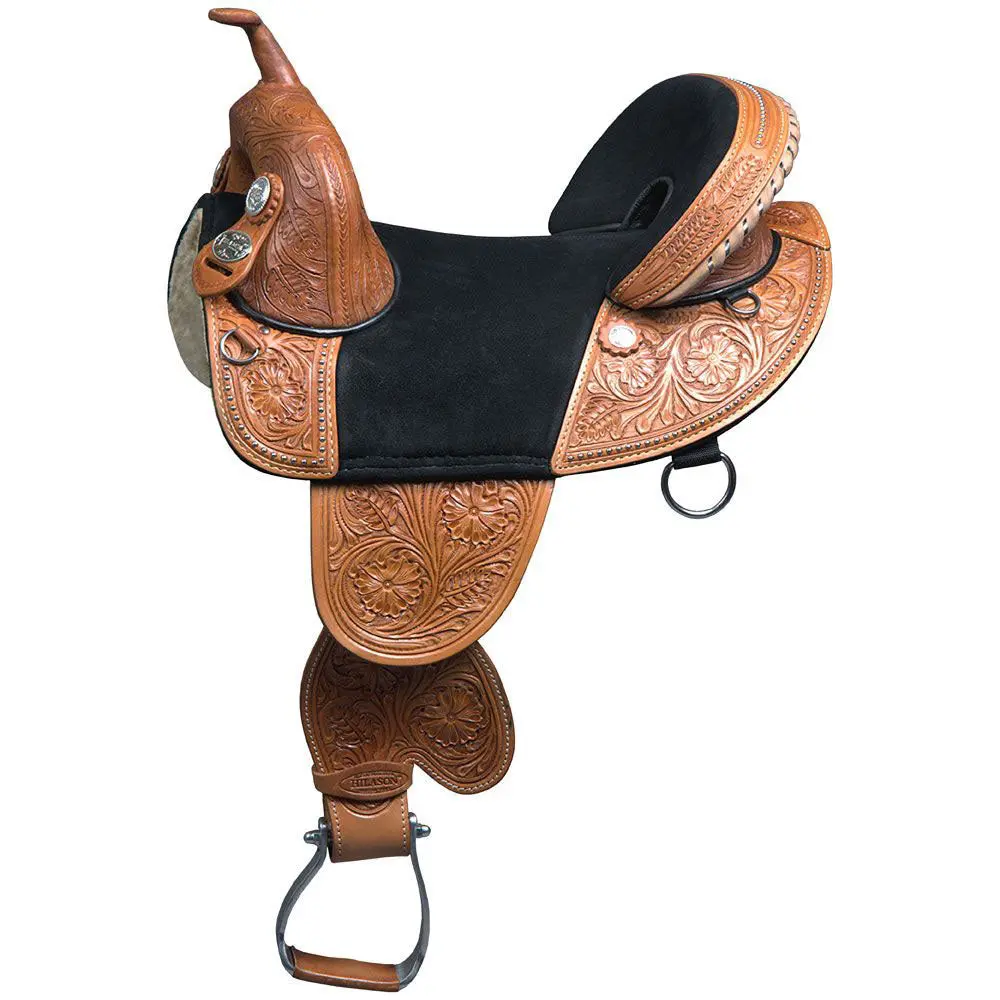 Hilason Western Horse Treeless Trail Barrel American Leather Saddle | For Horses 1