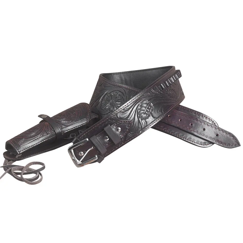 36 In Hilason Western Right Hand Gun Holster Rig 44/45 Cal Leather Cowboy 1