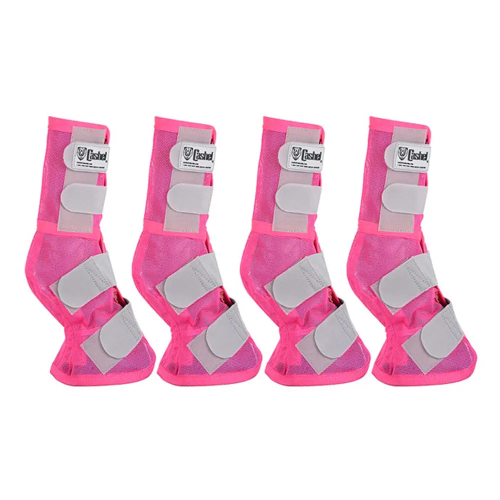 4 Pack Cashel Fly Warmblood Horse Leg Guard Cool Mesh Boots Pink 1