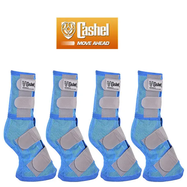 4 Pack Cashel Fly Arab Horse Leg Guard Cool Mesh Boots Blue 1