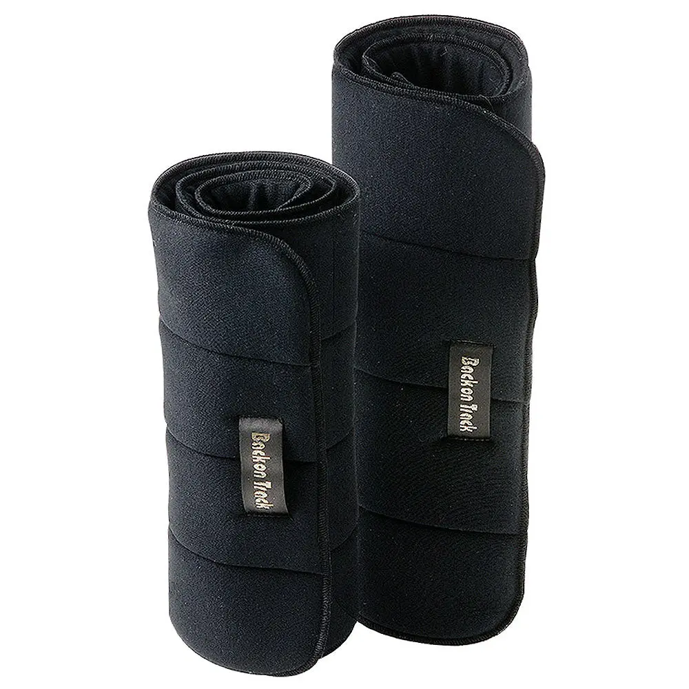 14" Back On Track Horse Leg Swelling Therapeutic No Bow Wraps Pair Black 1