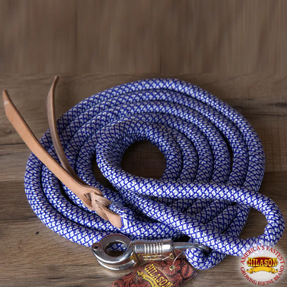 9 Feet Hilason Horse Riding Nylon Round Lead Rope Blue 1
