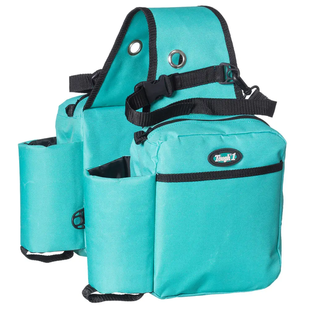 Tough1 Heavy Duty Nylon Saddle Bag With Bottle Holders Turquoise 1
