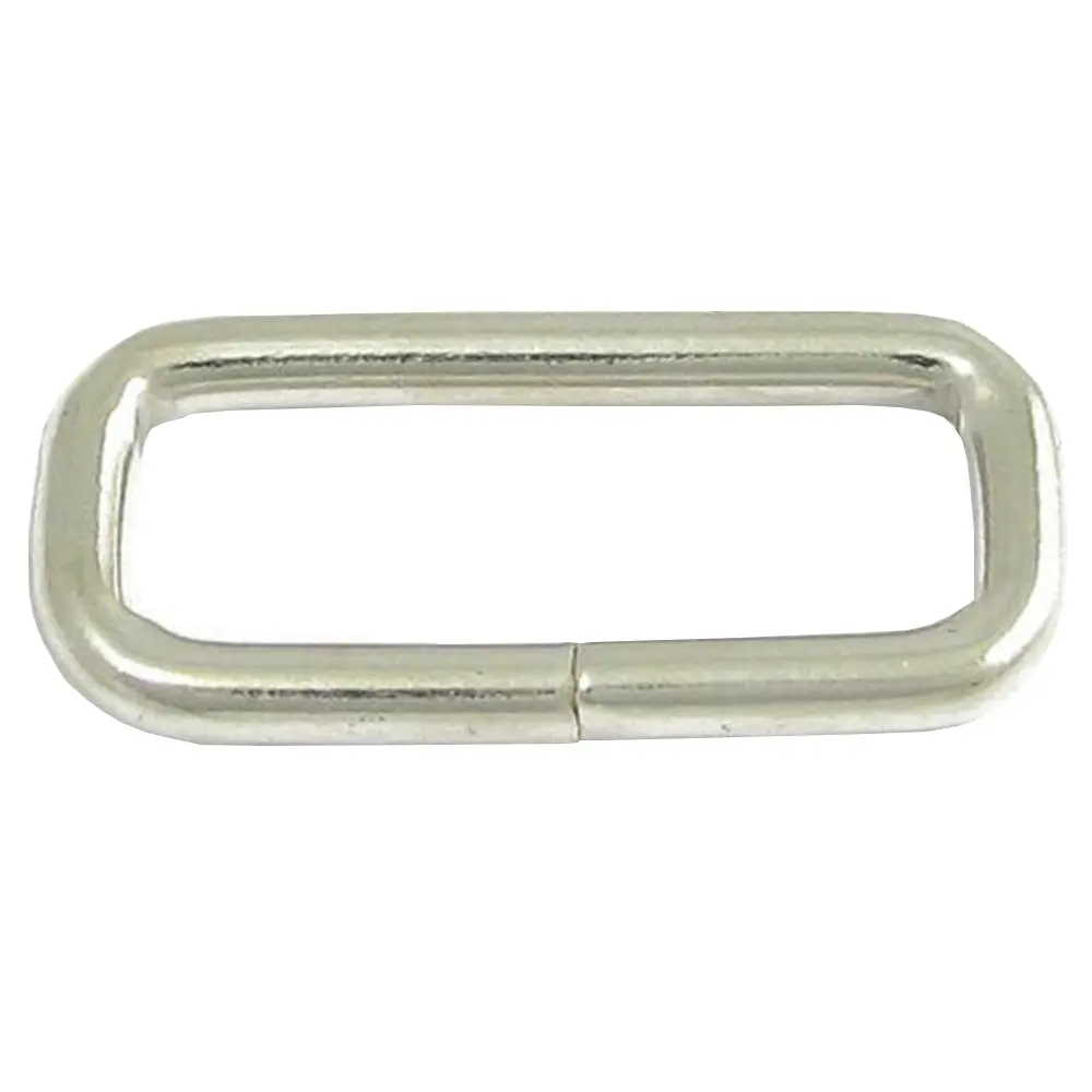 3/8 In X 3/4 Western Horse Wire Rectangle Strap Loop Nickel Plated 1