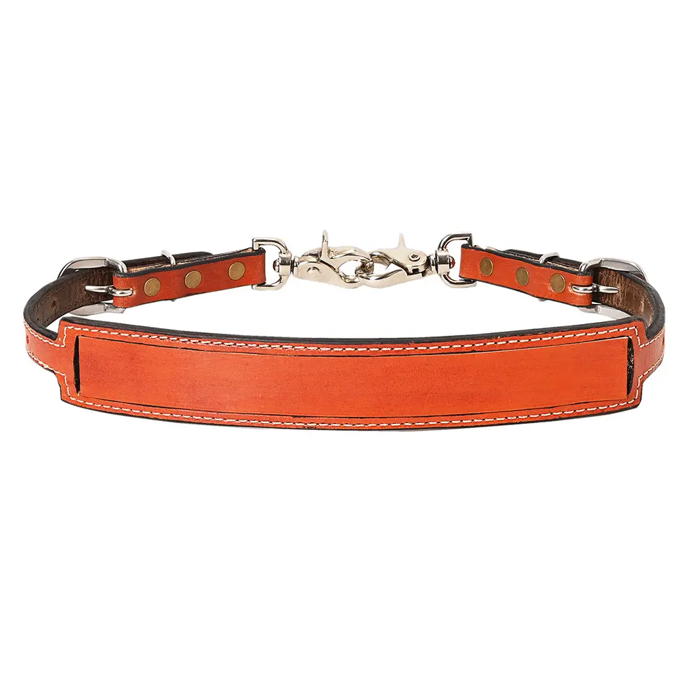 Hilason Horse Size Leather Breast Collar Wither Strap Tan Adjusts 24"-27" 1