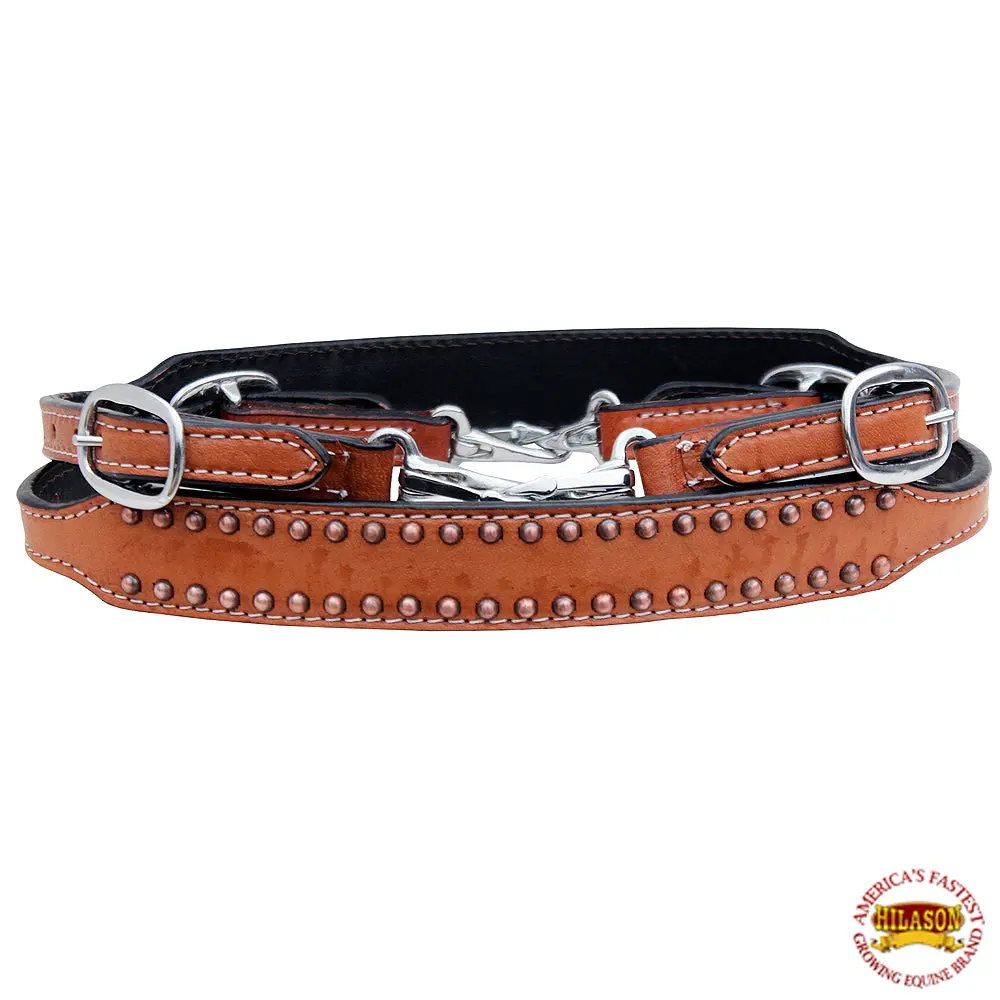 Hilason Horse Size Leather Breast Collar Wither Strap Tan Adjusts 24"-27" 1