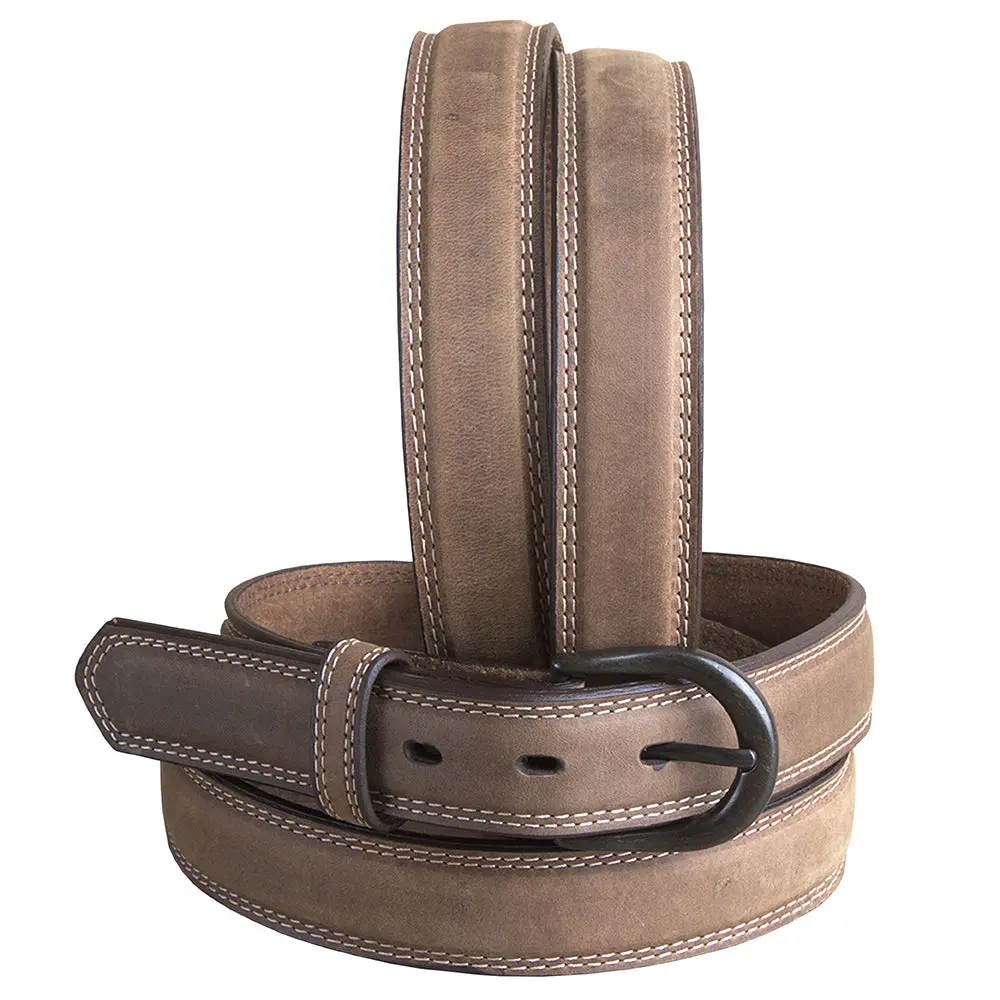 3D Full-Grain Cognac Leather Cowboy Belt Brown 1.25" Wide & Removable Buckle 1