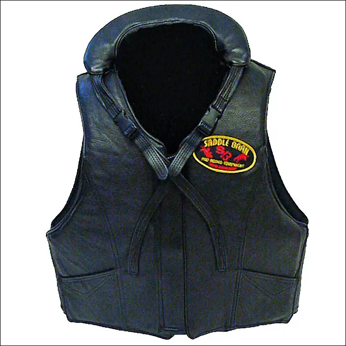 Tall Medium Saddle Barn Leather Outhershell Adjustable Bareback Vest 1
