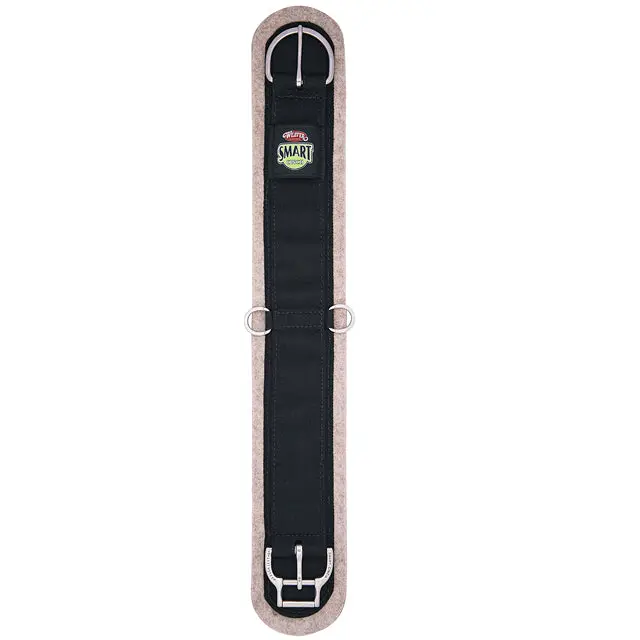 36" Weaver Horse 1/2" Wool Blend Felt Lined Smart Cinch Straight Girth Black 1