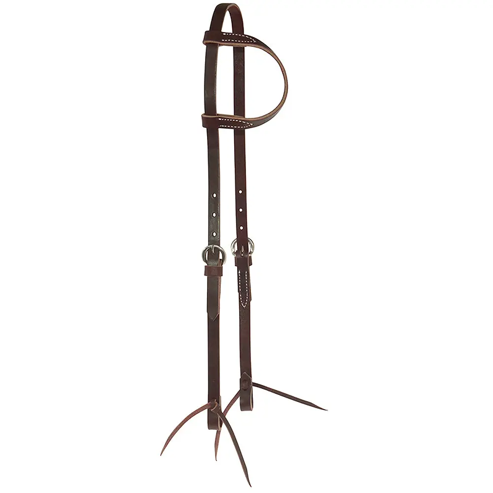 Circle Y 5/8Â€³ Single Ply Leather Horse One Ear Headstall Tie Bit Ends Mahogany 1
