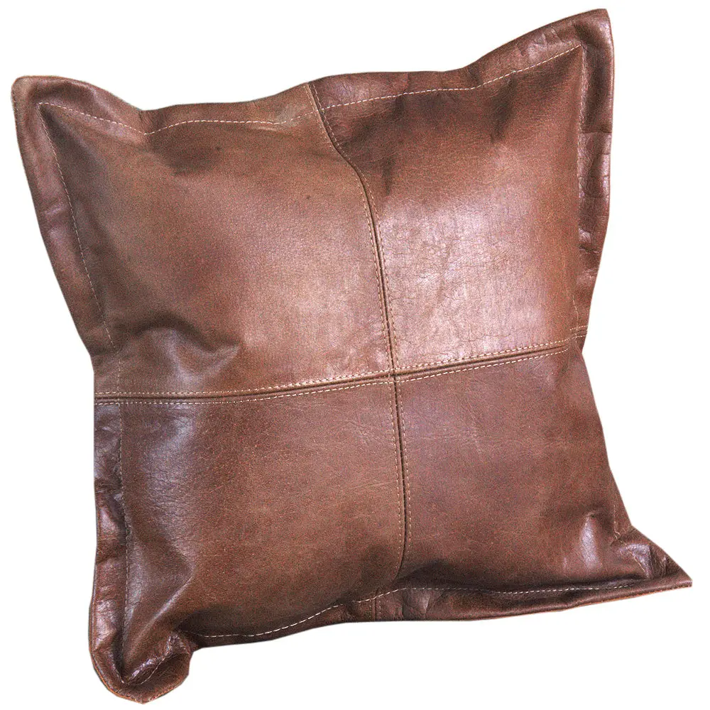 New Genuine Antique Vintage  Leather Pillow Cushion Cover 16 X 16 1