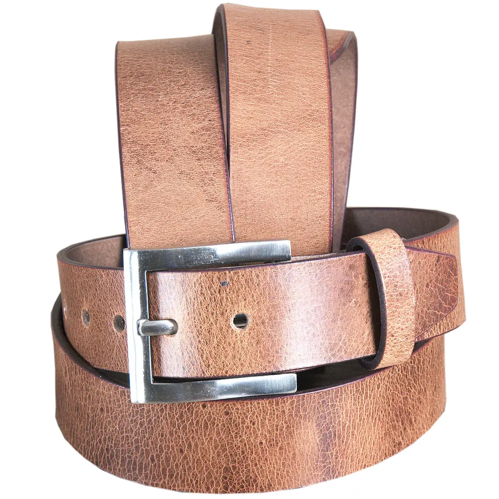 Hilason Western Genuine Leather Belt For Handmade Unisex Full Grain Heavy Duty Belt Tan 1