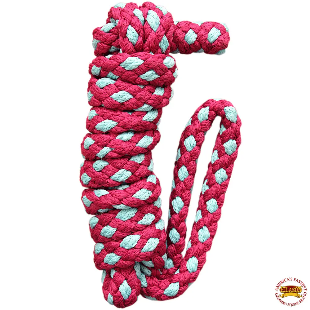 Hilason Horse Riding Poly Lead Rope 1/4" X 9 Ft. Red Turquoise 1