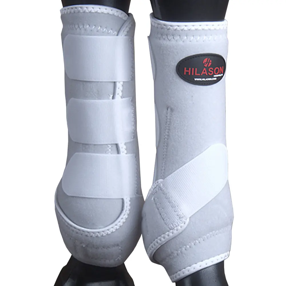 White Hilason Horse Medicine Sports Boots Front Leg 1