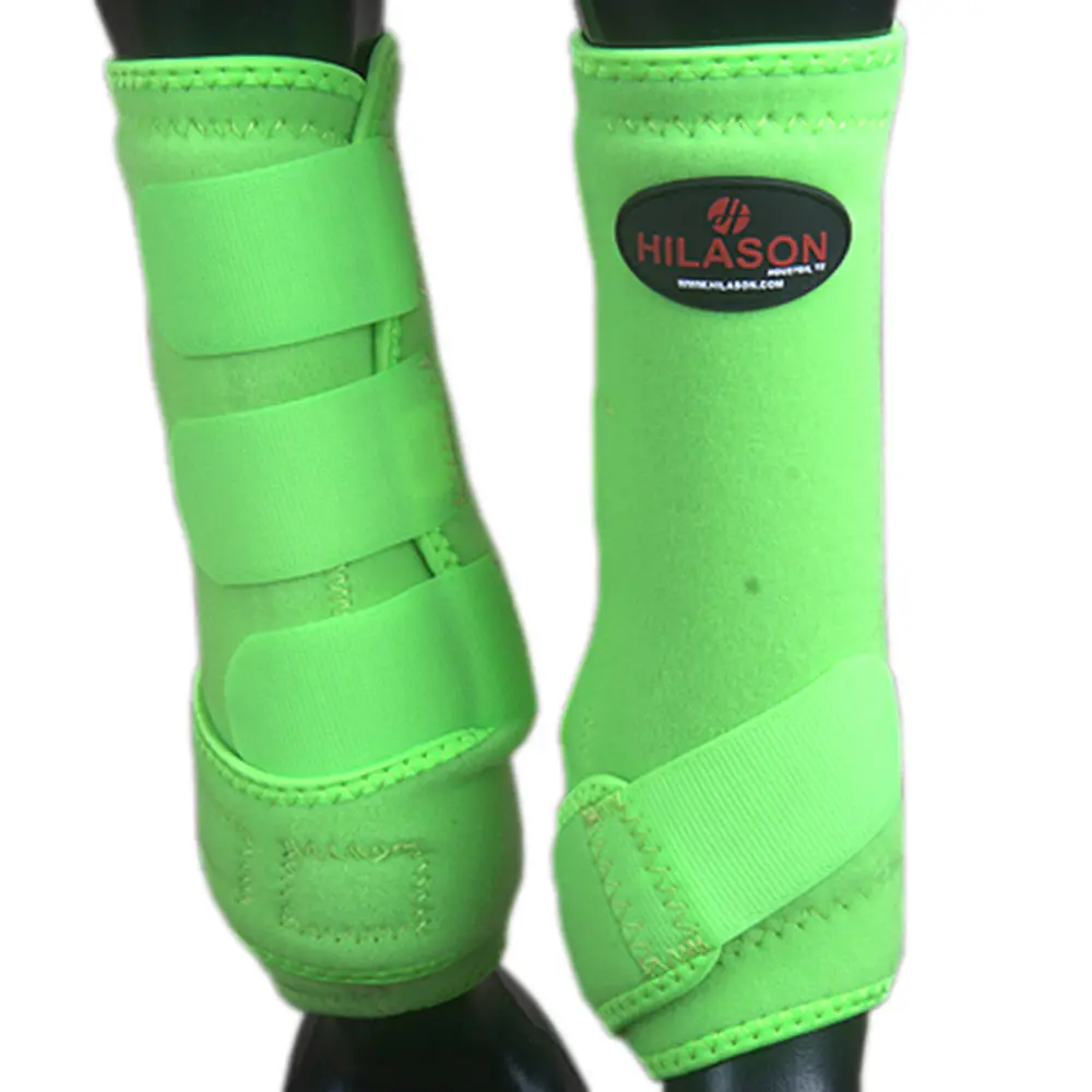 Lime Green Large Hilason Horse Medicine Sports Boots Rear Hind Leg 1