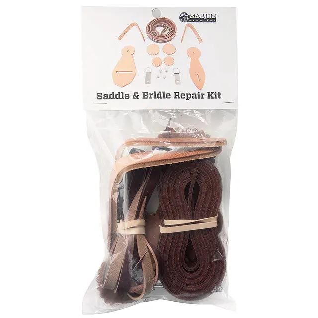Classic Equine Saddle & Bridle Leather Repair Kit Strings Screws 1