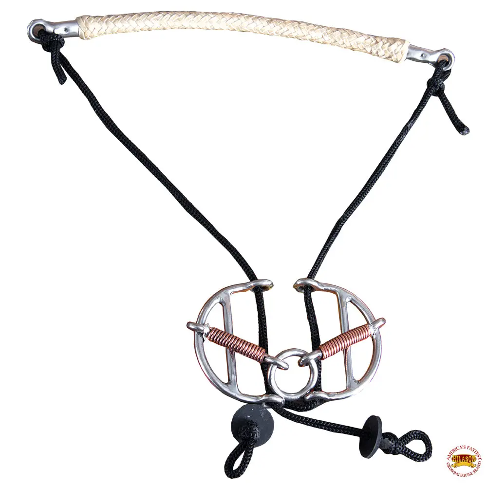 Hilason Western Stainless Steel Copper Wrapped Snaffle 5" Mouth Sliding Gag Bit 1