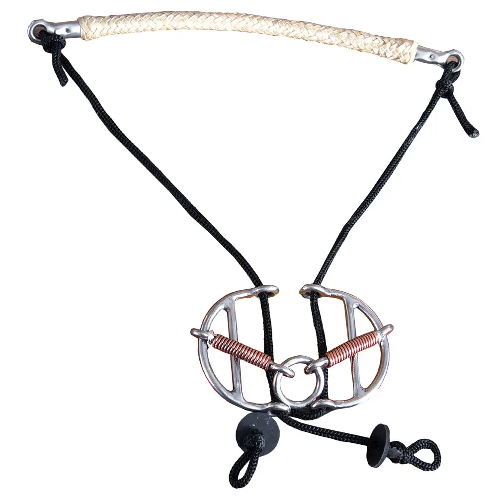 Hilason Western Stainless Steel Copper Wrapped Snaffle 5" Mouth Sliding Gag Bit 2