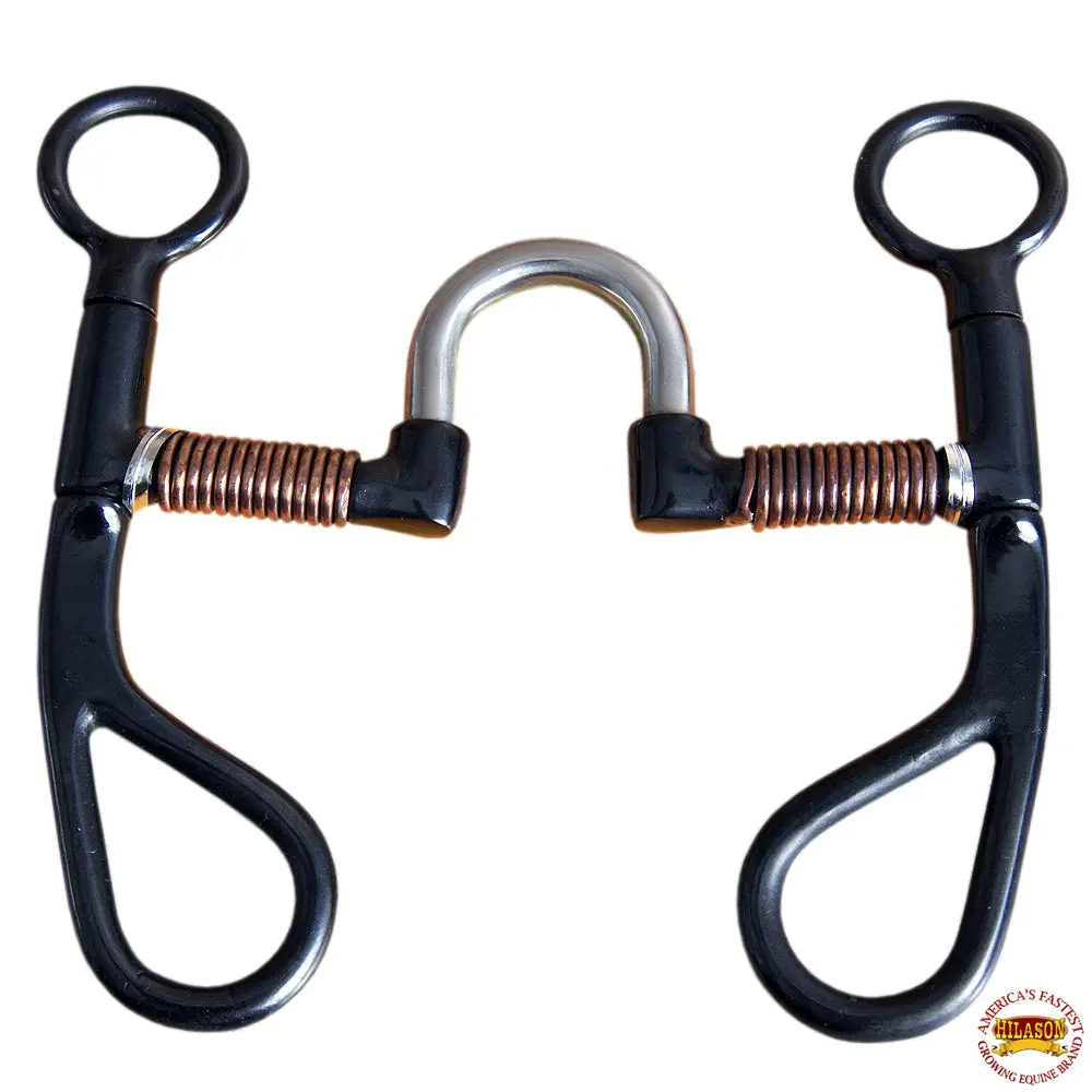 Hilason Black Steel Colt Copper Wire Wrap Correction Mouth Horse Bit 1