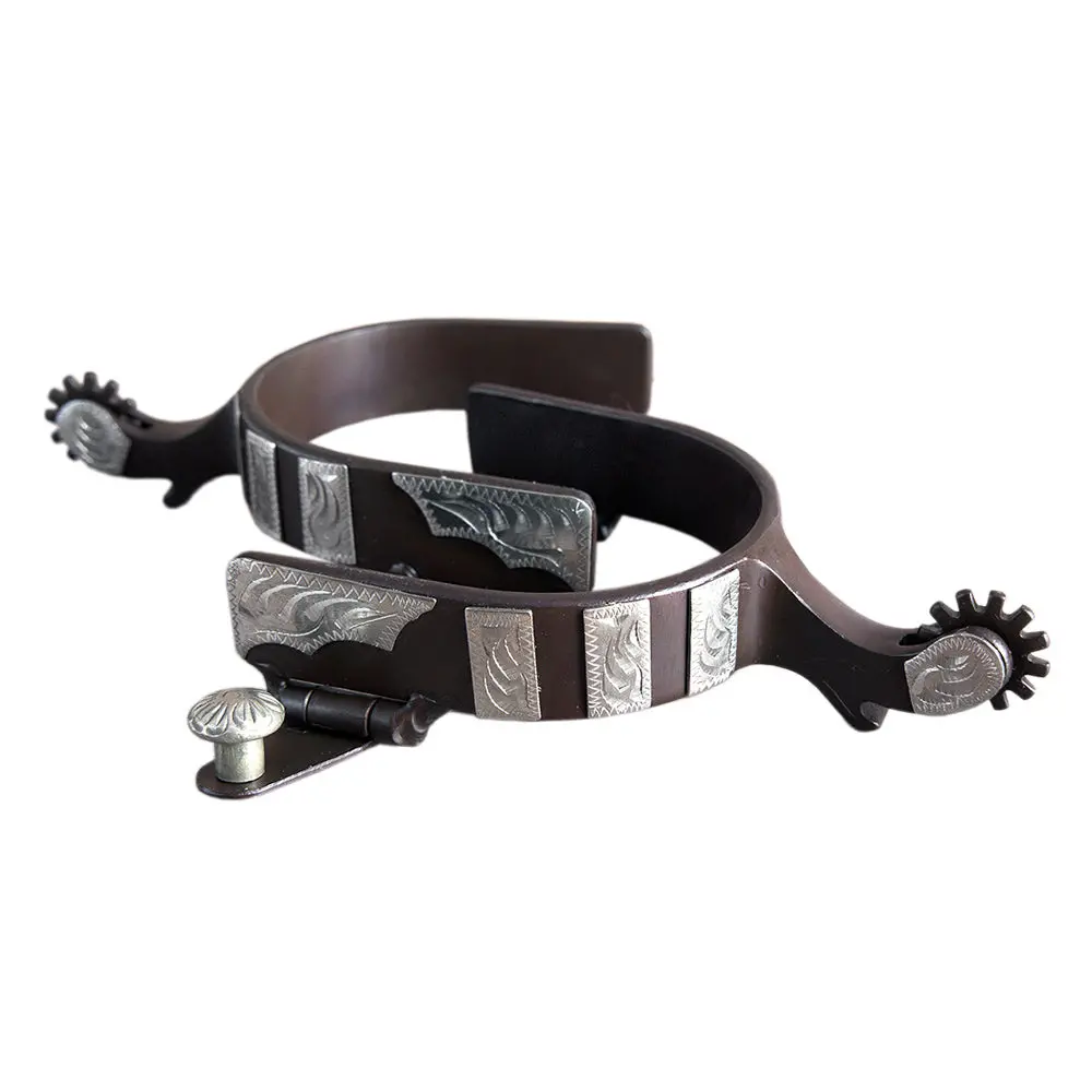 Hilason Western Tack Horse Riding Womens Spur Engraved Trim 1