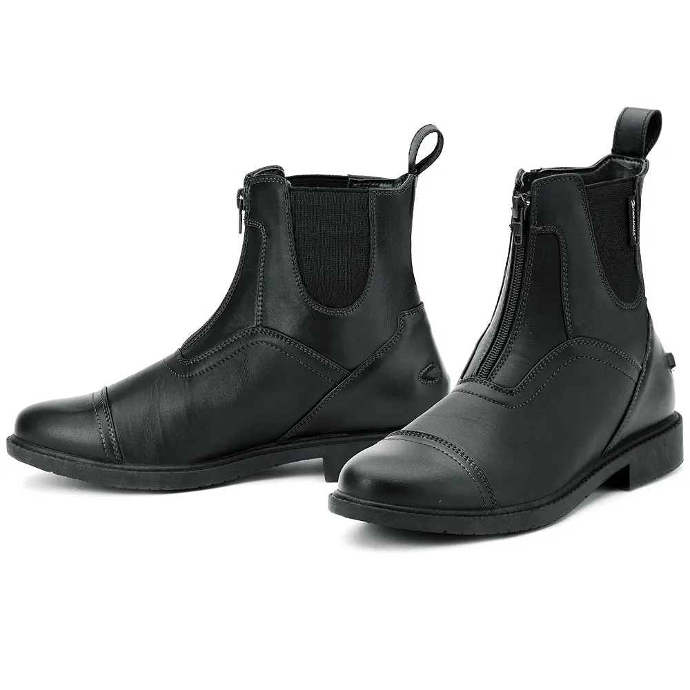 Ovation Horse Rider Energy Zip Front Synthetic Paddock Boots Black 1