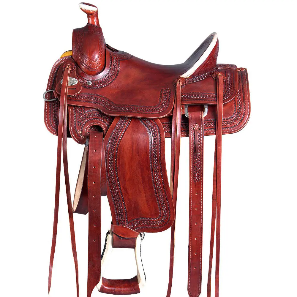 15 Western Horse Wade Saddle American Leather Ranch Roping Hilason 1