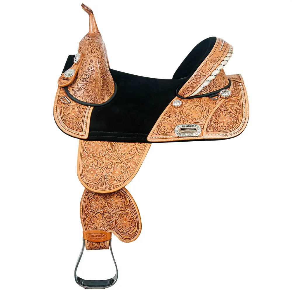 Hilason Treeless Trail Barrel Saddle | Horse Western For Horses Leather 1