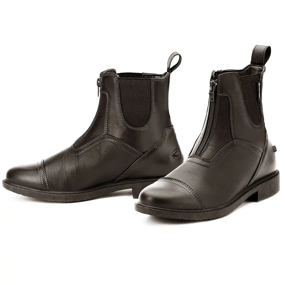 Ovation Horse Rider Energy Zip Front Synthetic Paddock Boots Brown 1