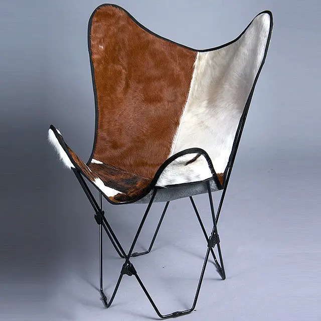 Made In Usa Genuine Leather Butterfly Chair Folding Modern Sling Seat 1