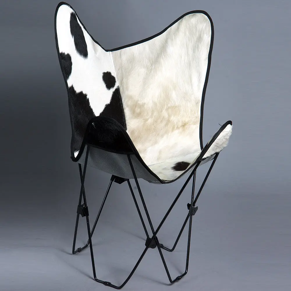 Made In Usa Genuine Leather Butterfly Chair Folding Modern Sling Seat 1