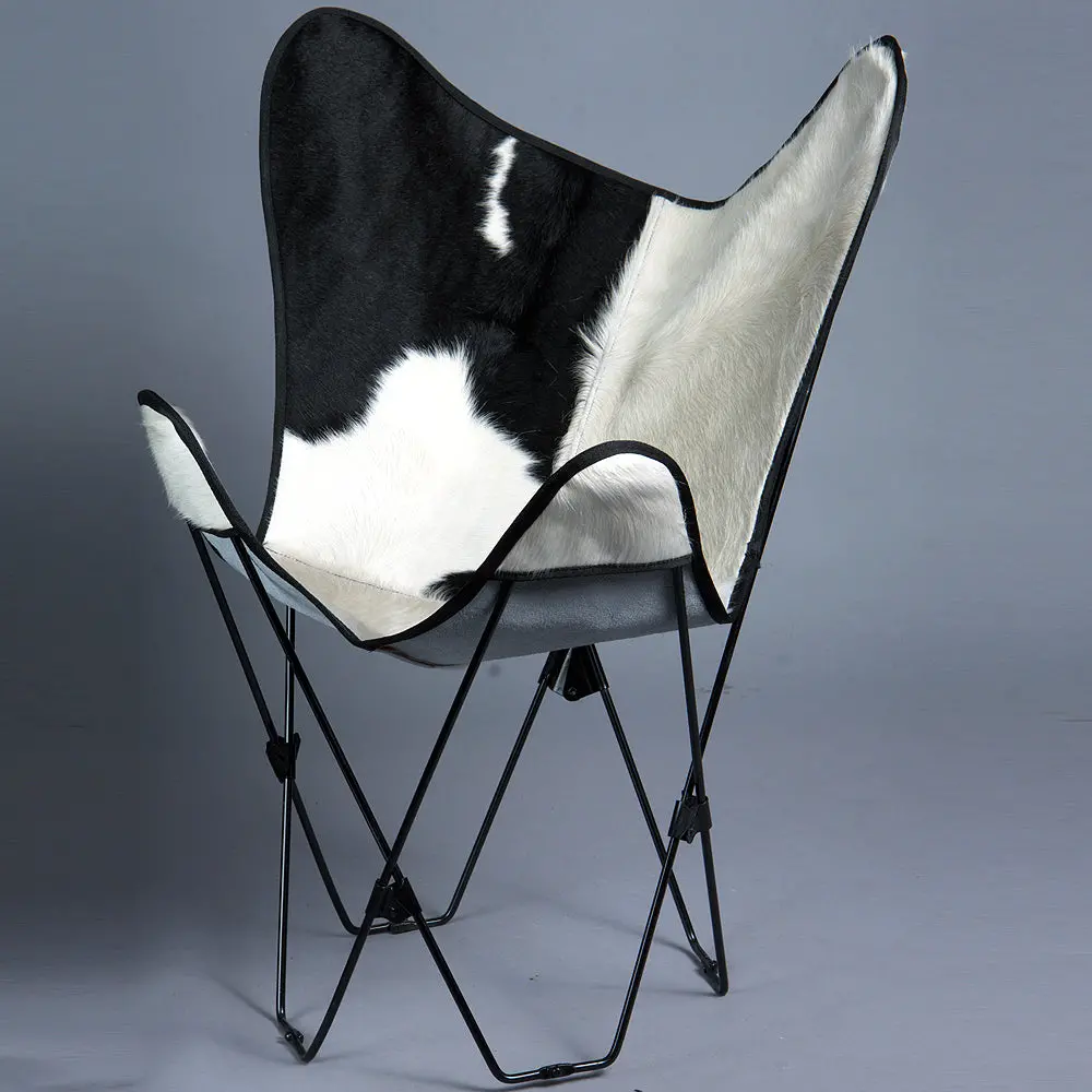 Made In Usa Genuine Leather Butterfly Chair Folding Modern Sling Seat 1