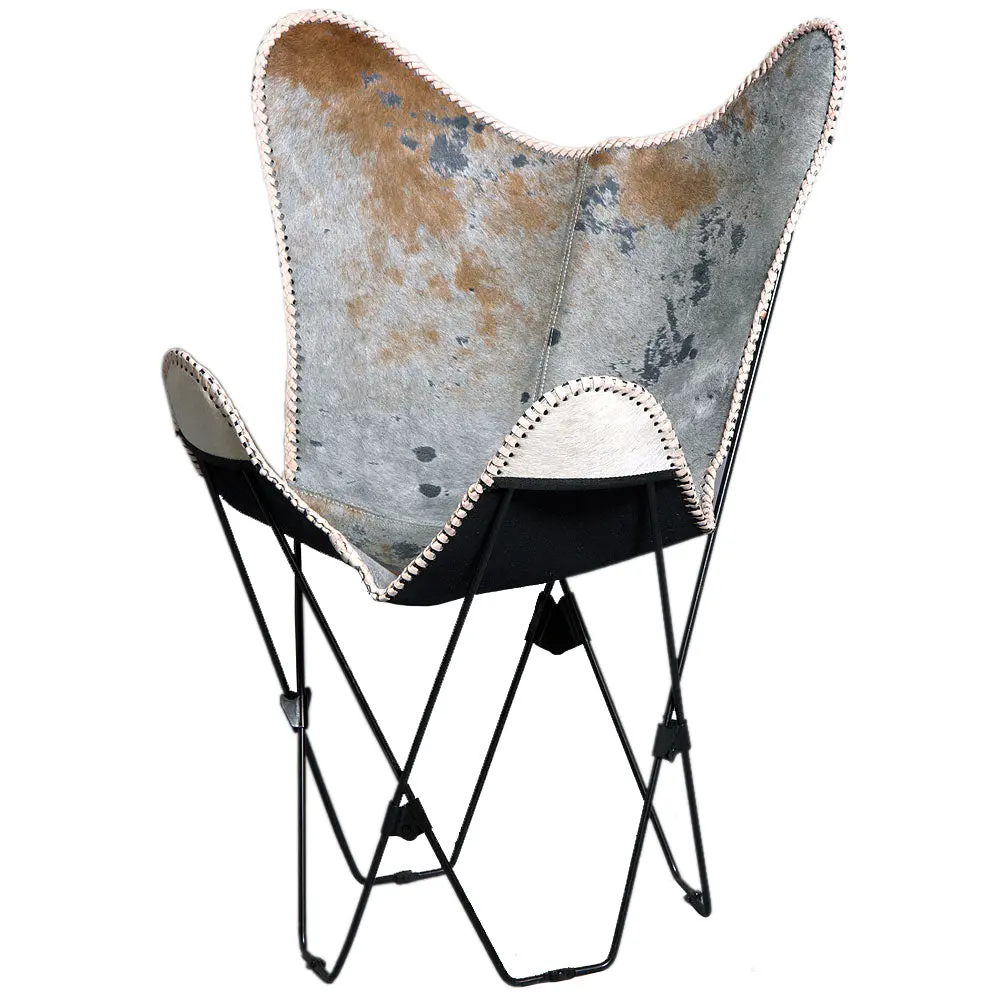 Hilason Genuine Leather Butterfly Chair Folding Lounge Modern Sling Accent Seat | Chair 1