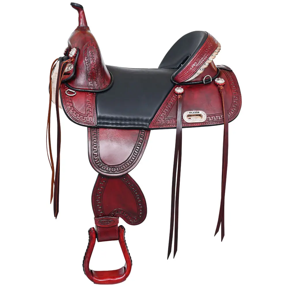 Hilason Western Horse Treeless Trail Saddle Genuine American Leather | For Horses 1