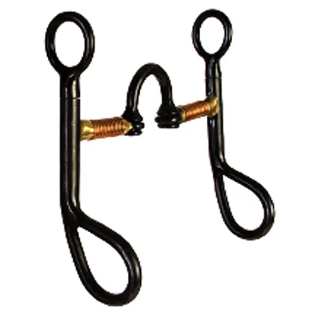 Hilason Western Black Steel Horse Mouth Bit W/ 5" Copper Wrapped 6" Cheek 1