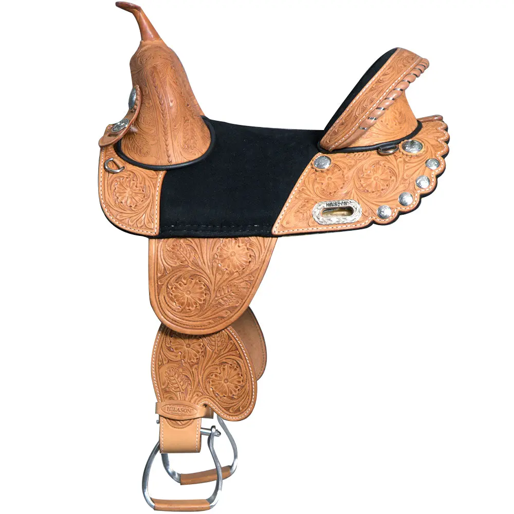 Hilason Treeless Western Trail Barrel American Leather Horse Saddle Tan | For Horses 1