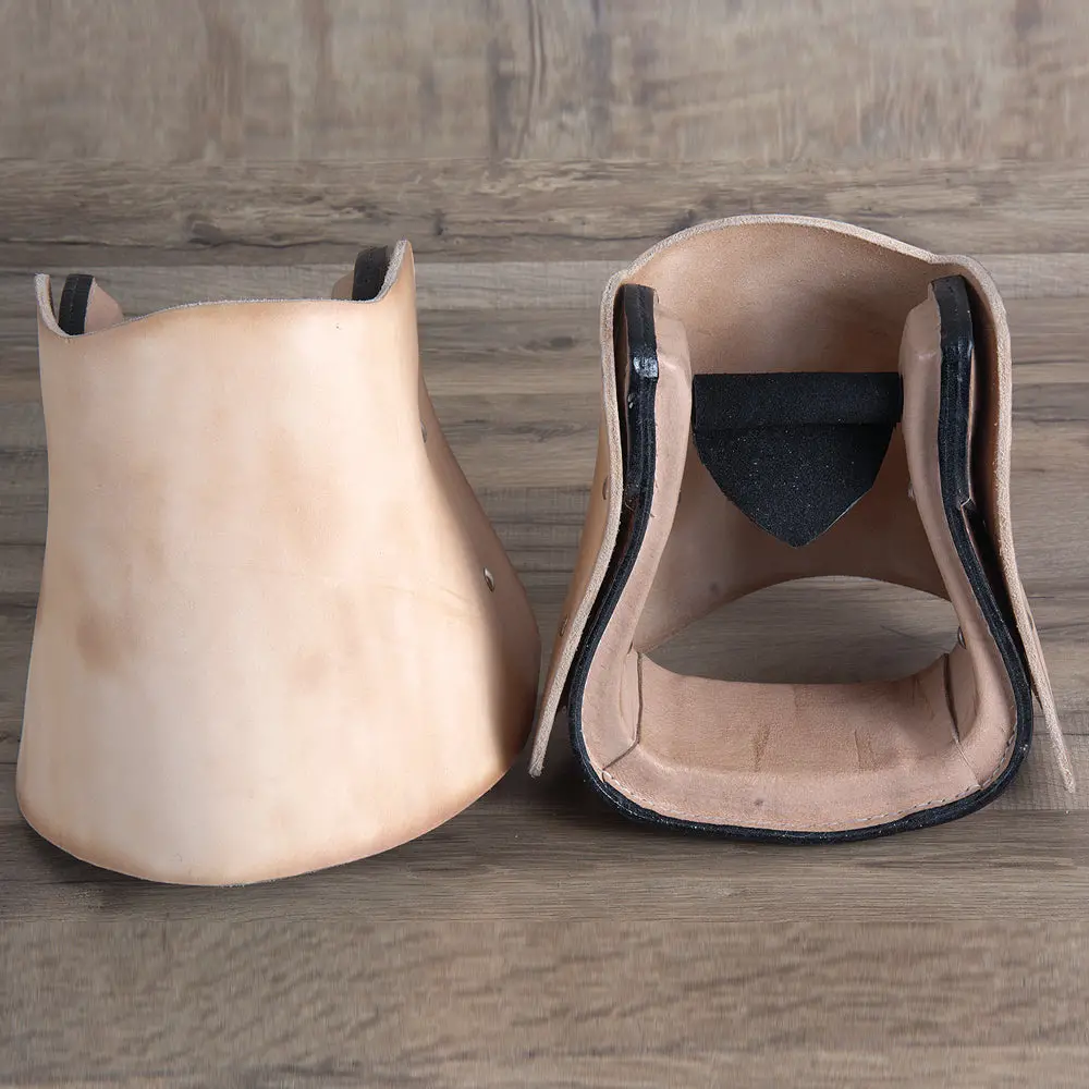 St101-F Hilason Western Saddle Tan Leather Covered Horse Stirrups Pair 1