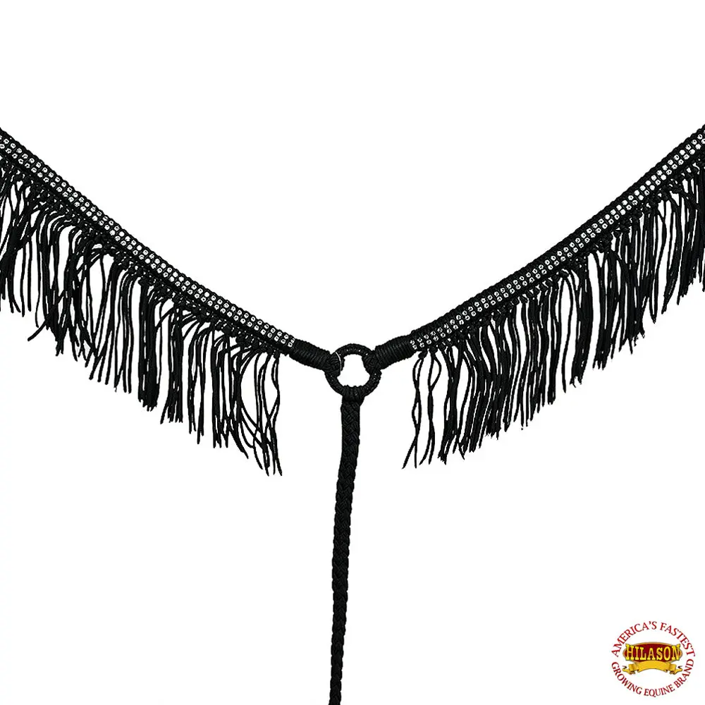 Hilason Horse Breast Collar Flat Braided Paracord Crystal Fringes Hilason 4